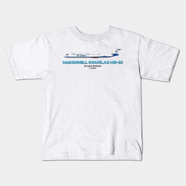 McDonnell Douglas MD-82 - U-Land Airlines Kids T-Shirt by TheArtofFlying